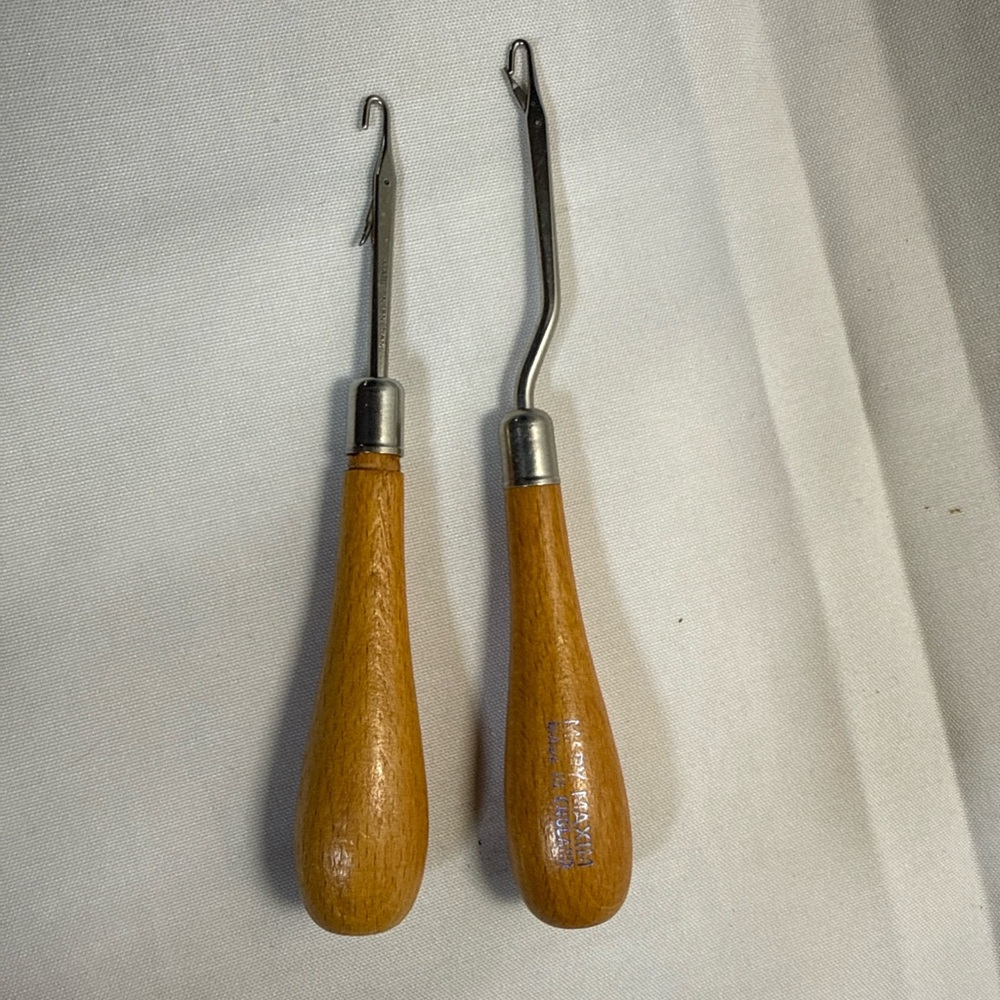 Vintage Latch Hook Tools | Wooden Handles | Made in England